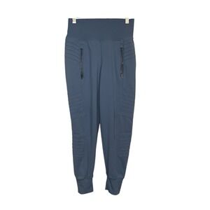 Athleta Womens Venice Moto Joggers Zip Pockets Pull-On Size XXS Blue